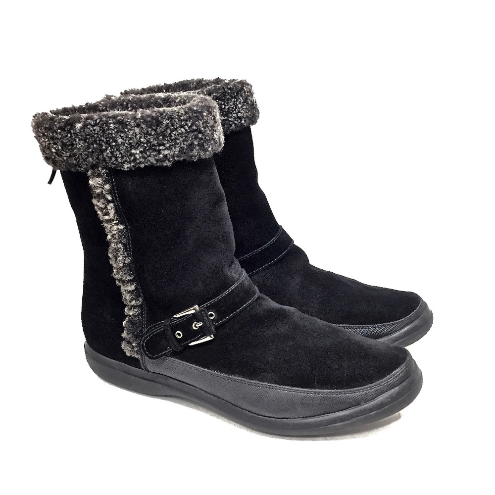 - SOLD - Stuart Weitzman Black Shearling Boots - Picture 1 of 8